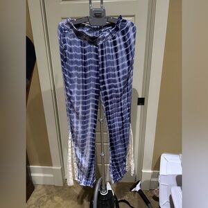 Umgee tie dye Boho flare pants size Large
